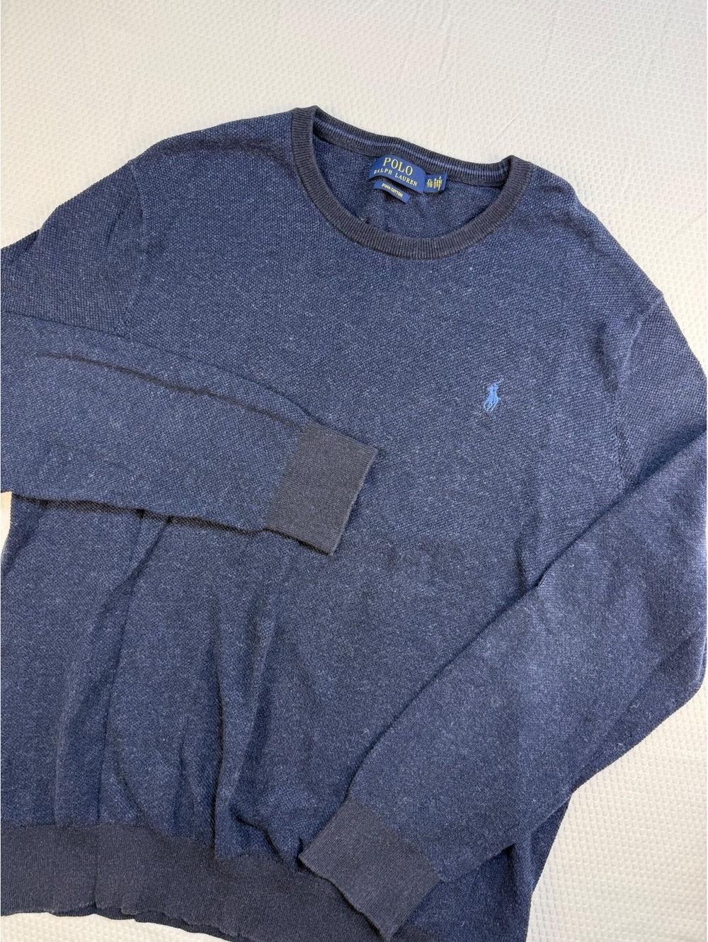 Polo Ralph Lauren Men's XL Pima Cotton Navy Blue Crewneck Sweater Preppy